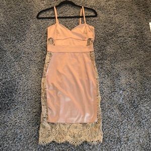 Oh Polly nude bronze dress